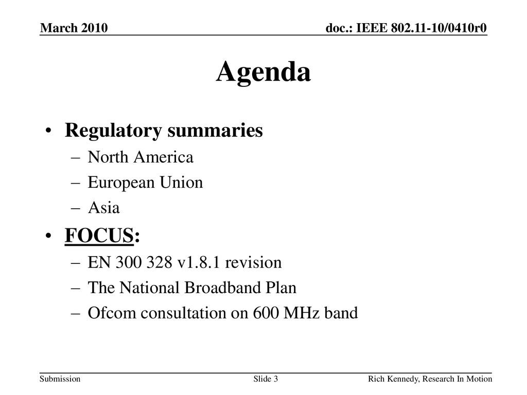 Agenda Regulatory summaries FOCUS: North America European Union Asia