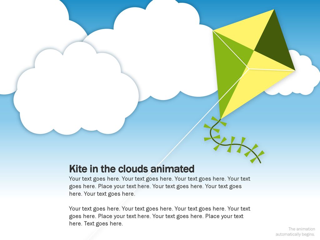 Kite in the clouds animated