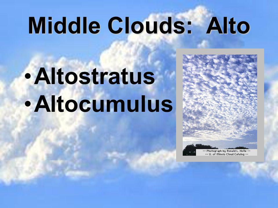 Middle Clouds: Alto Altostratus Altocumulus