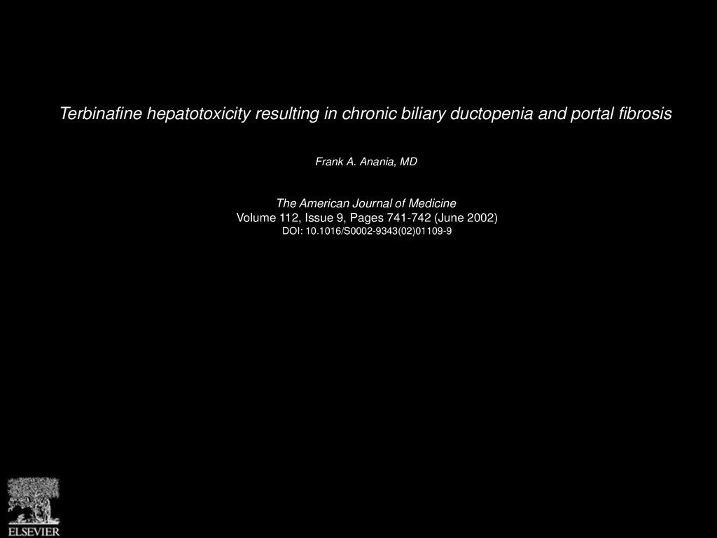 Terbinafine hepatotoxicity resulting in chronic biliary ductopenia and portal fibrosis