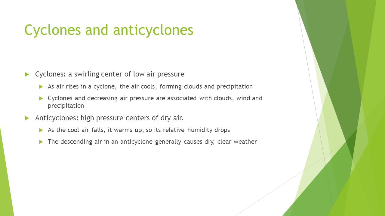 Cyclones and anticyclones