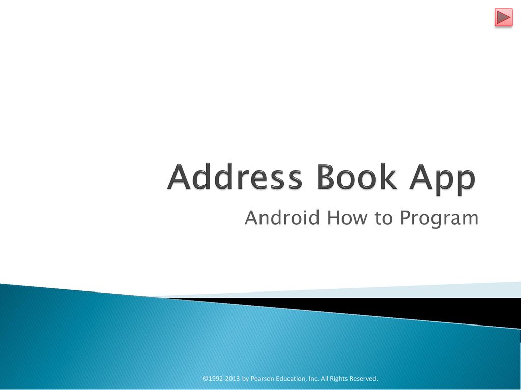 Address Book App Android How to Program