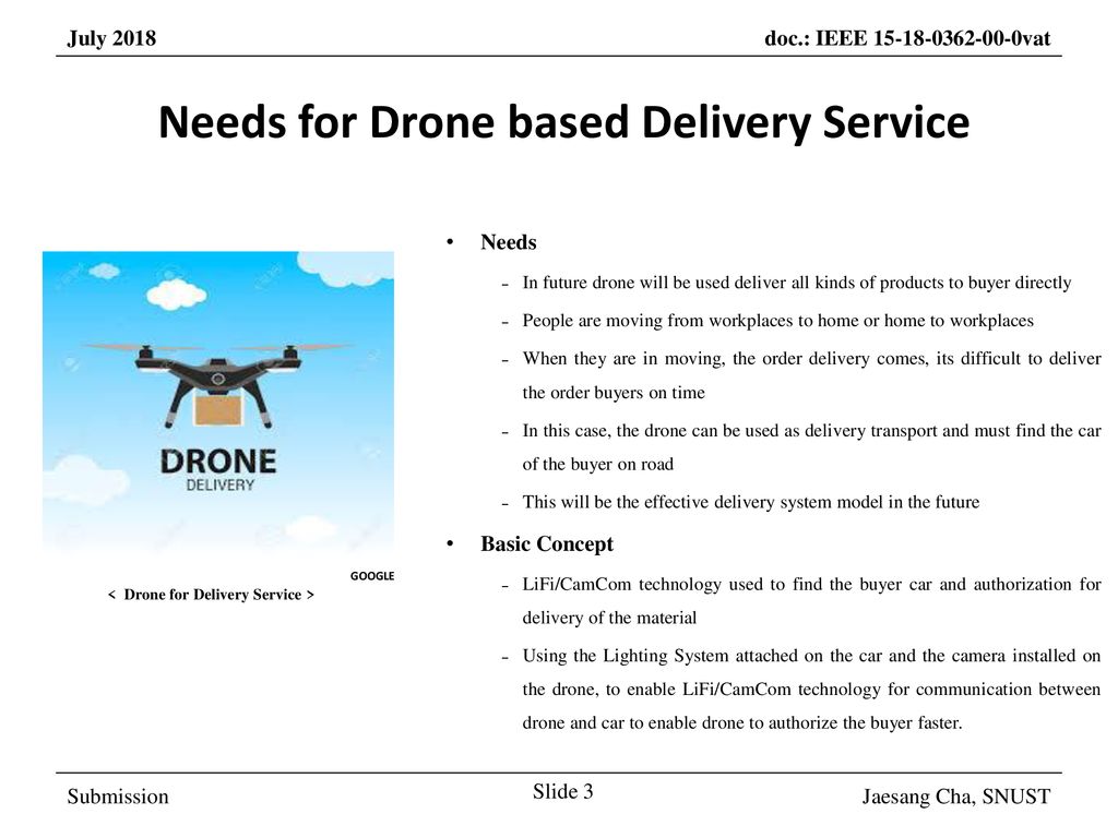 Needs for Drone based Delivery Service