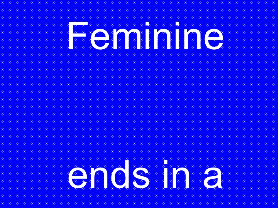 Feminine ends in a