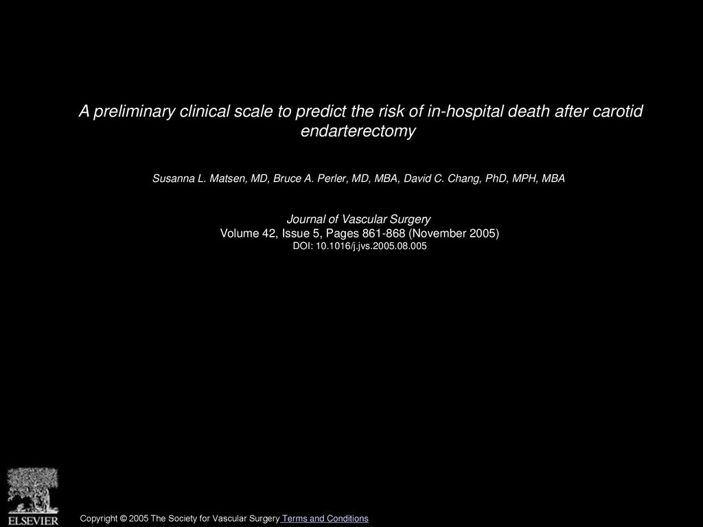 A preliminary clinical scale to predict the risk of in-hospital death after carotid endarterectomy