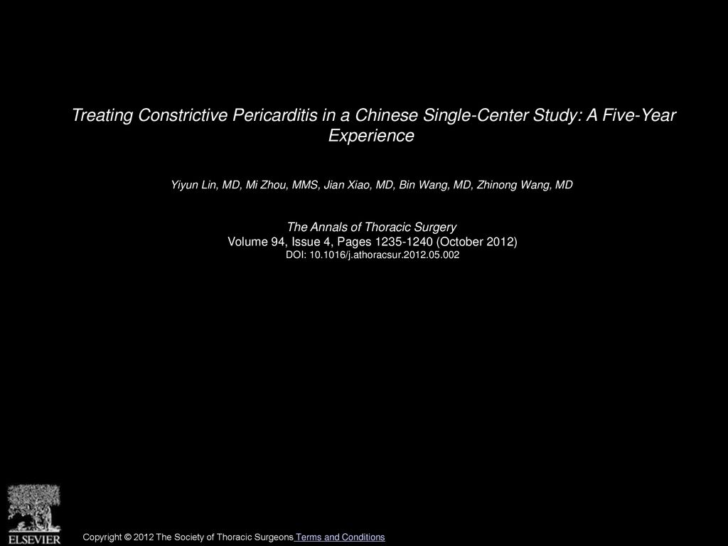 Treating Constrictive Pericarditis in a Chinese Single-Center Study: A Five-Year Experience