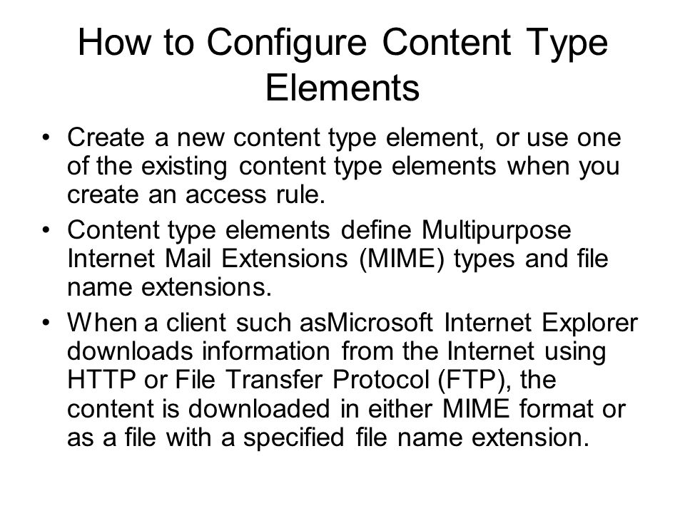 How to Configure Content Type Elements