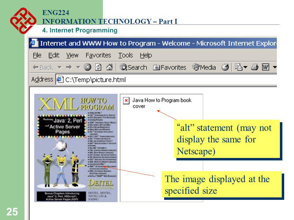 alt statement (may not display the same for Netscape)