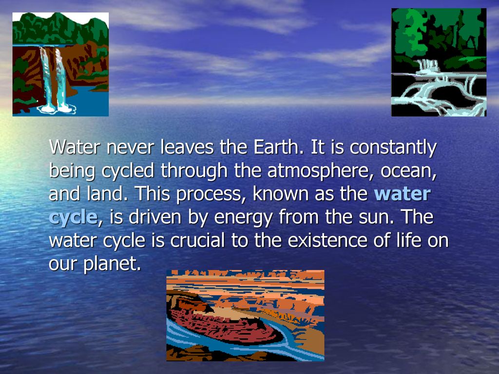 Water never leaves the Earth