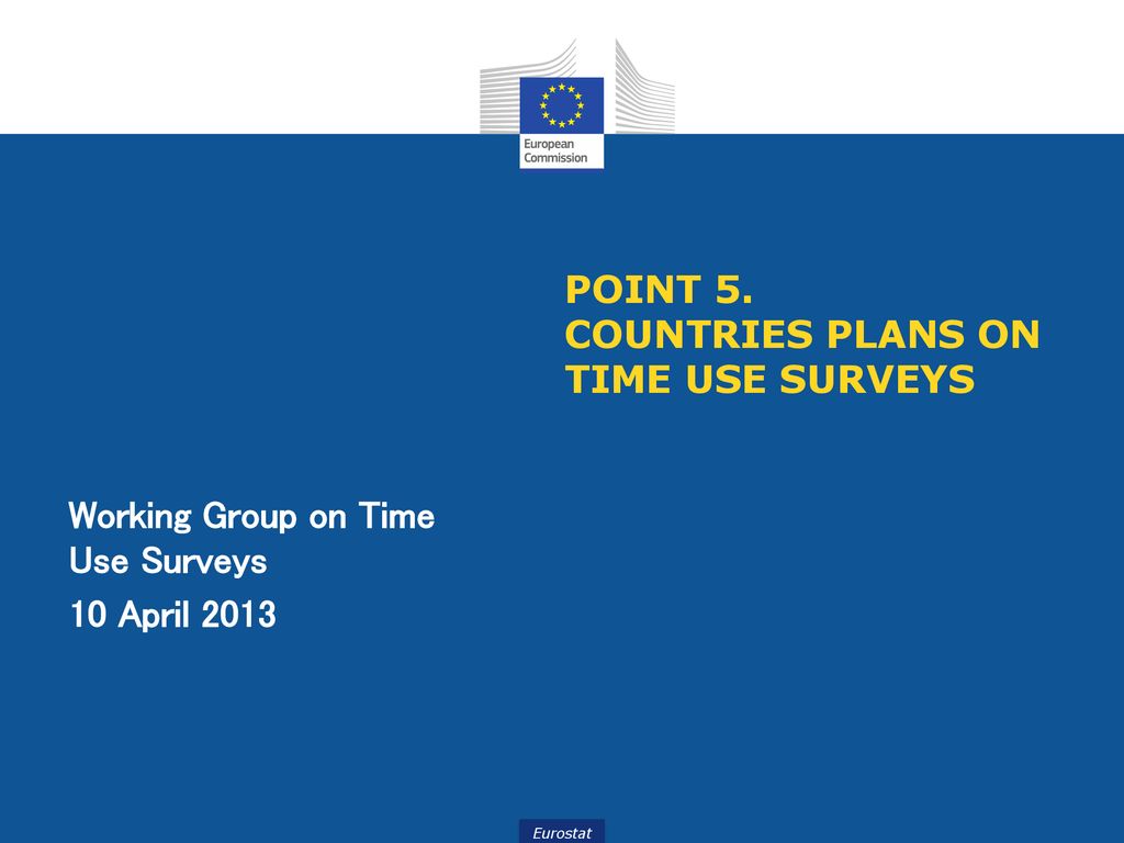 Point 5. Countries plans on Time Use Surveys