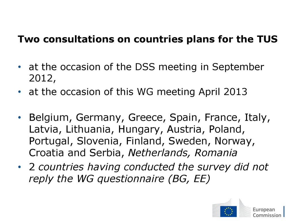 Two consultations on countries plans for the TUS