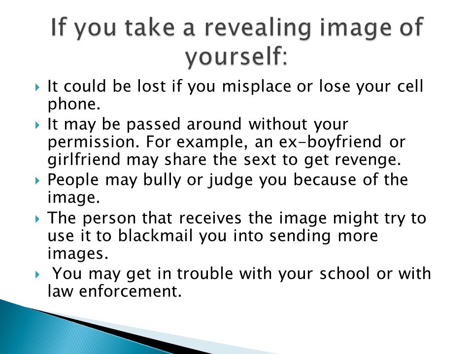 If you take a revealing image of yourself: