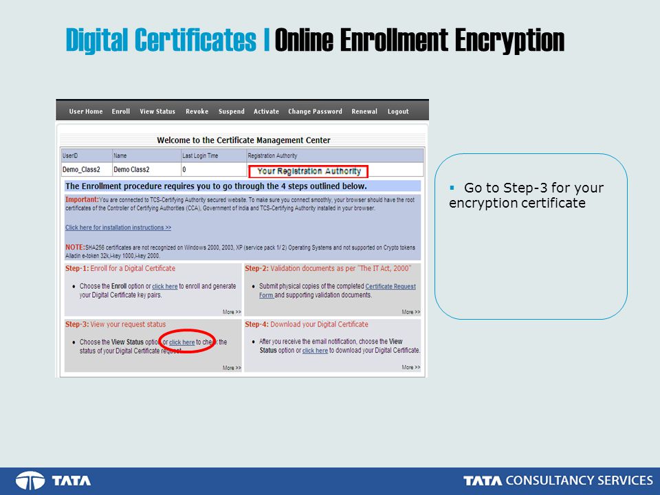 Digital Certificates | Online Enrollment Encryption