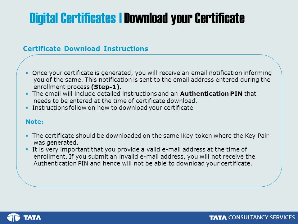 Digital Certificates | Download your Certificate
