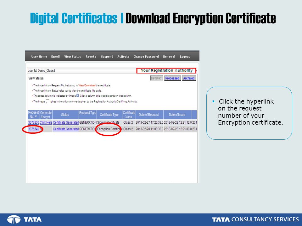 Digital Certificates | Download Encryption Certificate