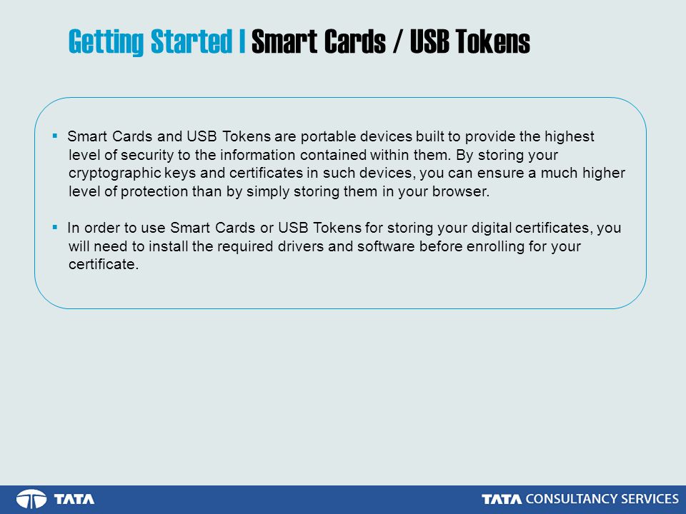 Getting Started | Smart Cards / USB Tokens