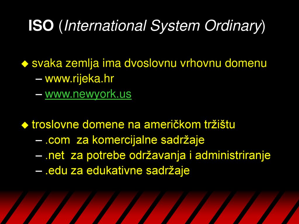 ISO (International System Ordinary)