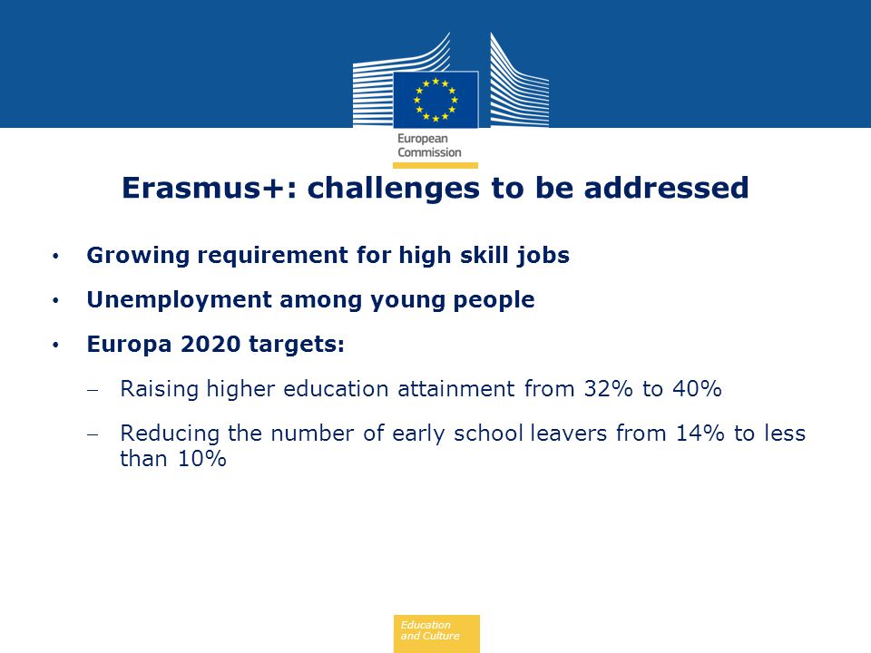 Erasmus+: challenges to be addressed