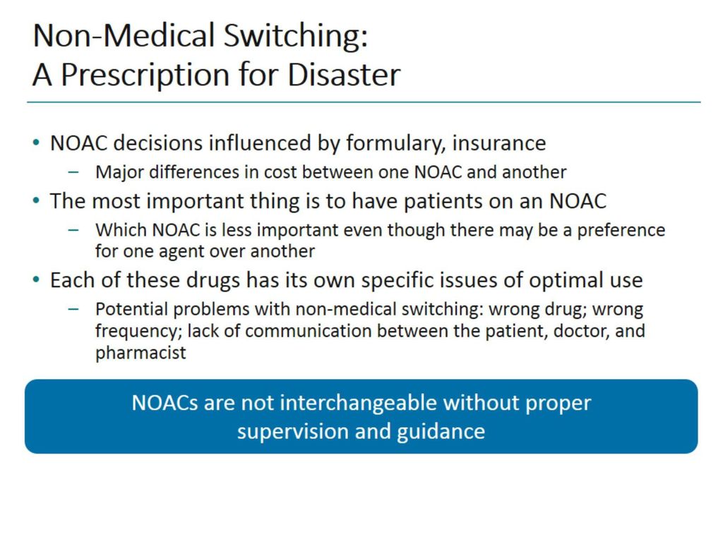 Non-Medical Switching: A Prescription for Disaster