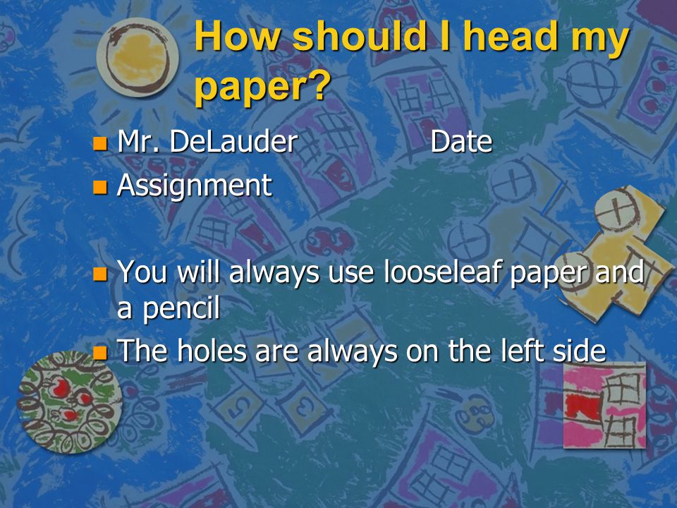 How should I head my paper