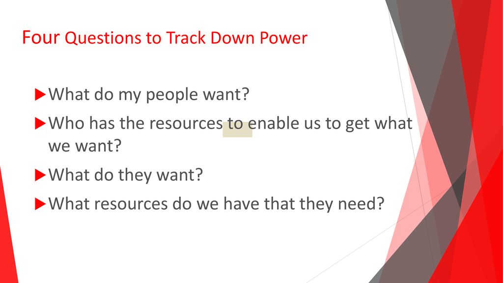 Four Questions to Track Down Power