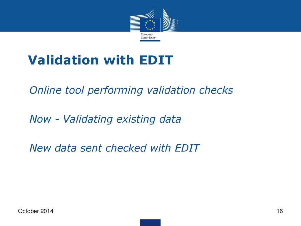 Validation with EDIT Online tool performing validation checks