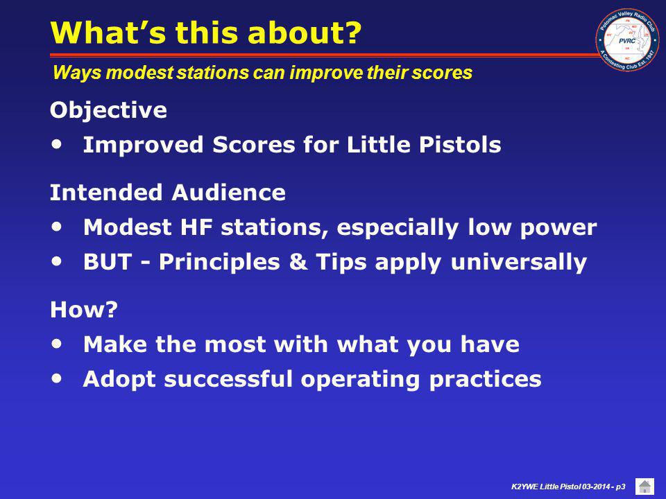 What’s this about Objective Improved Scores for Little Pistols