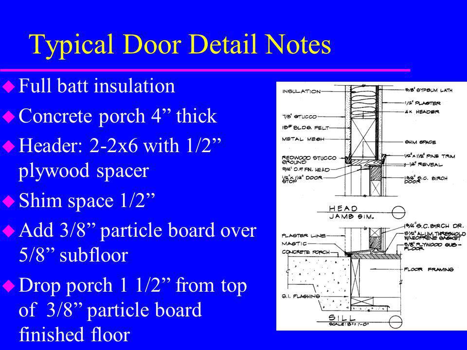 Typical Door Detail Notes