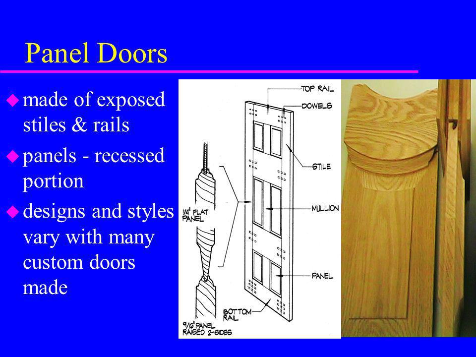 Panel Doors made of exposed stiles & rails panels - recessed portion