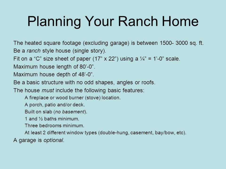 Planning Your Ranch Home
