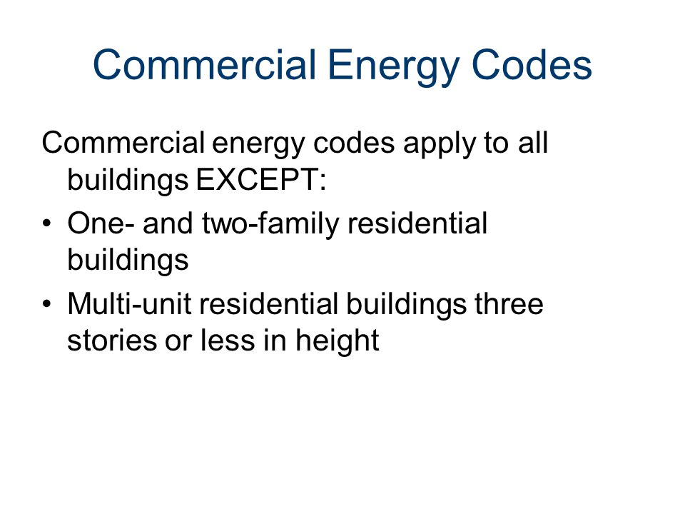 Commercial Energy Codes
