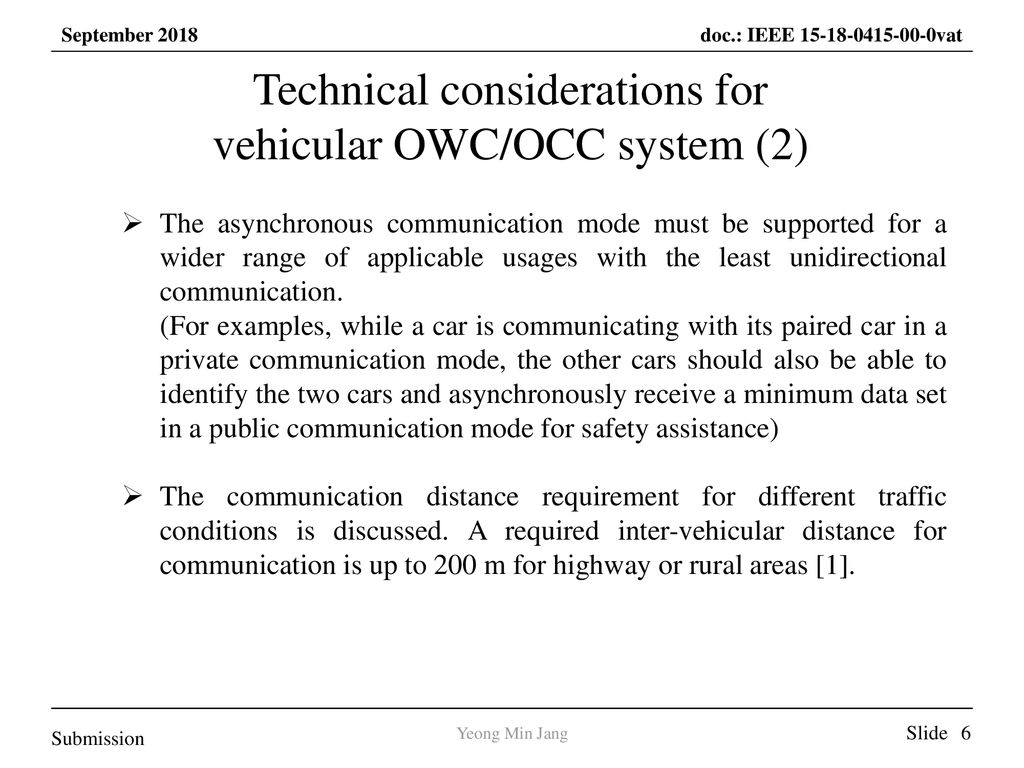 Technical considerations for vehicular OWC/OCC system (2)
