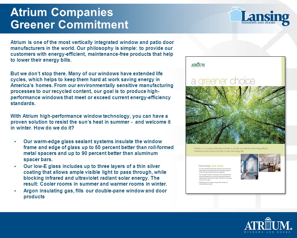 Atrium Companies Greener Commitment