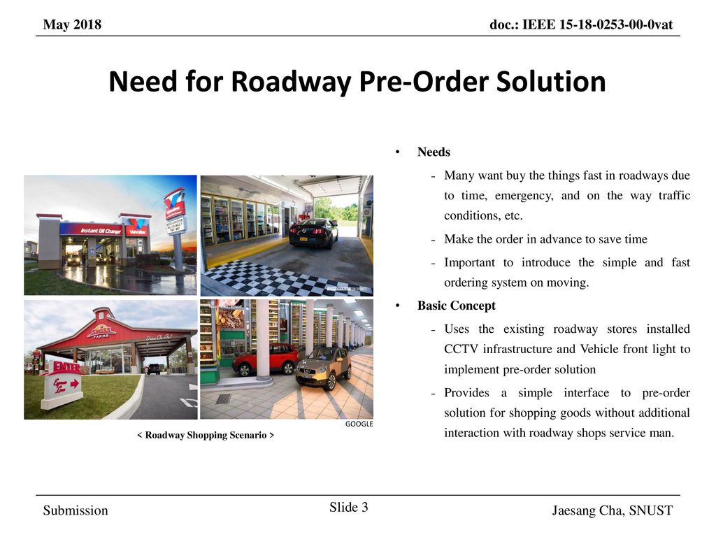 Need for Roadway Pre-Order Solution