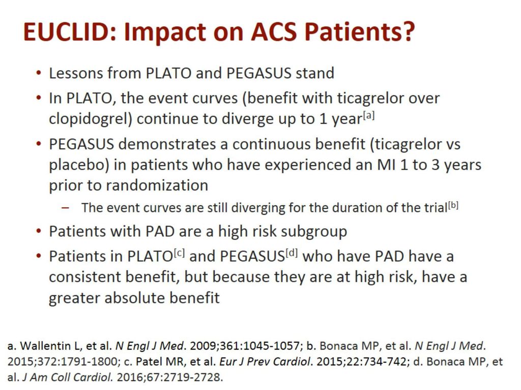 EUCLID: Impact on ACS Patients