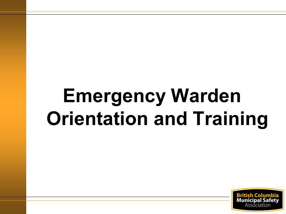 Emergency Warden Orientation and Training