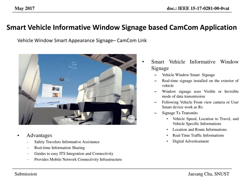 Smart Vehicle Informative Window Signage based CamCom Application