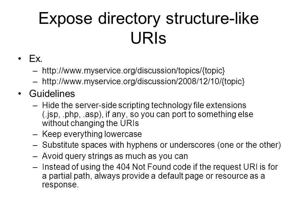 Expose directory structure-like URIs