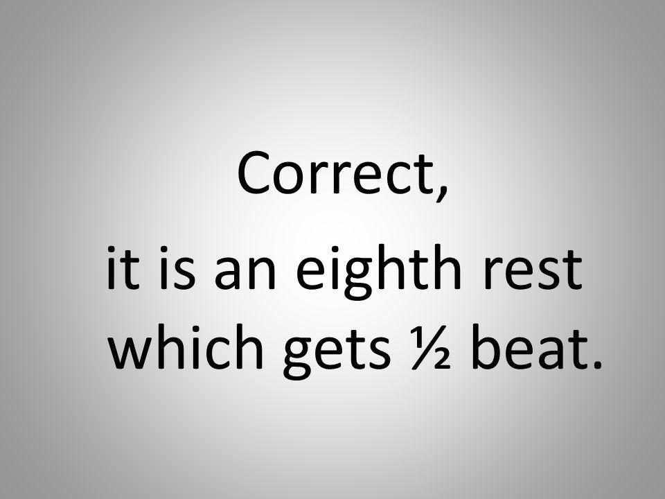 Correct, it is an eighth rest which gets ½ beat.