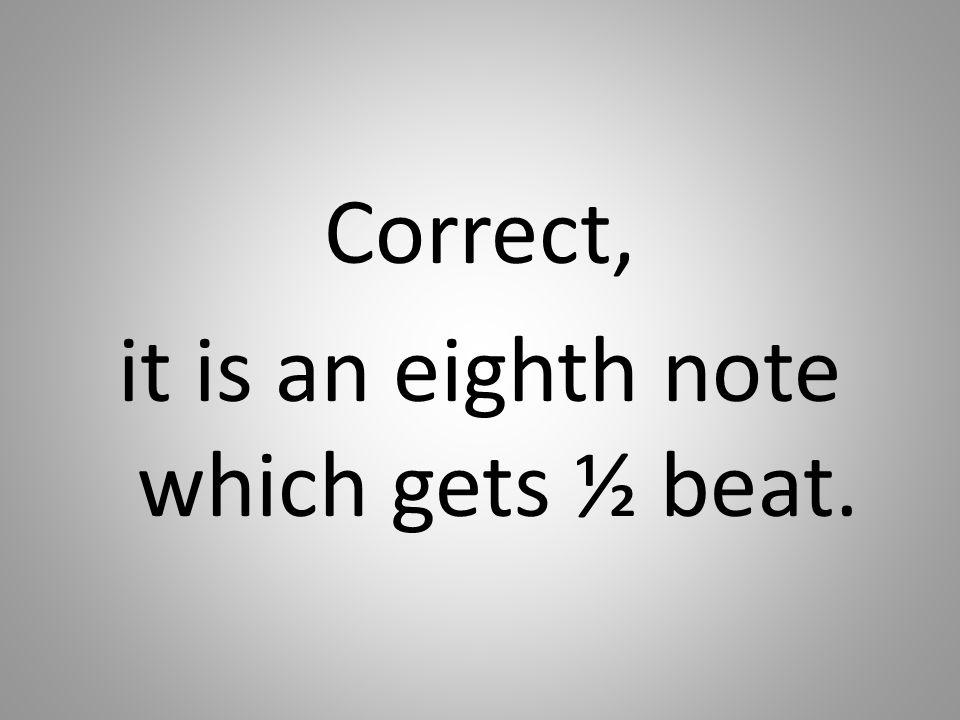 Correct, it is an eighth note which gets ½ beat.
