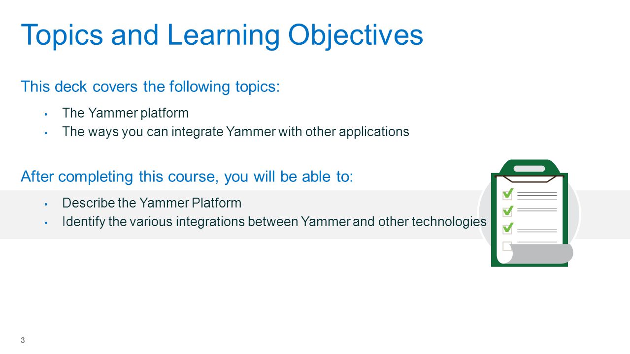 Topics and Learning Objectives
