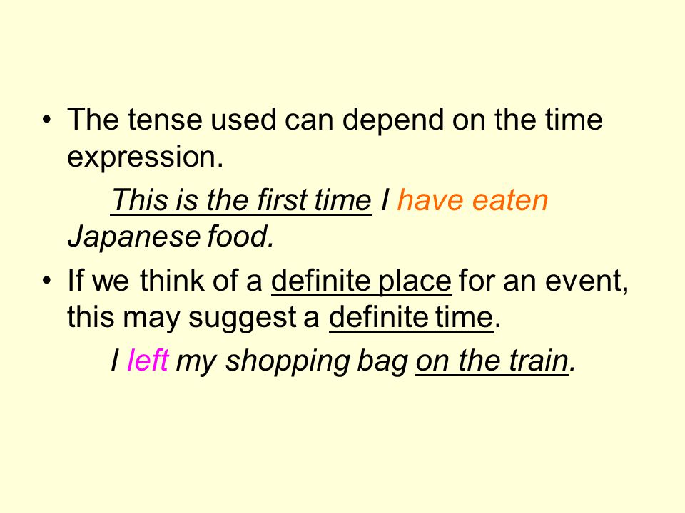 The tense used can depend on the time expression.
