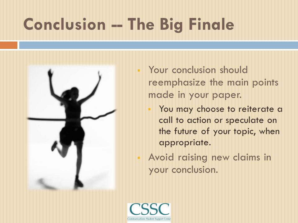 Conclusion -- The Big Finale