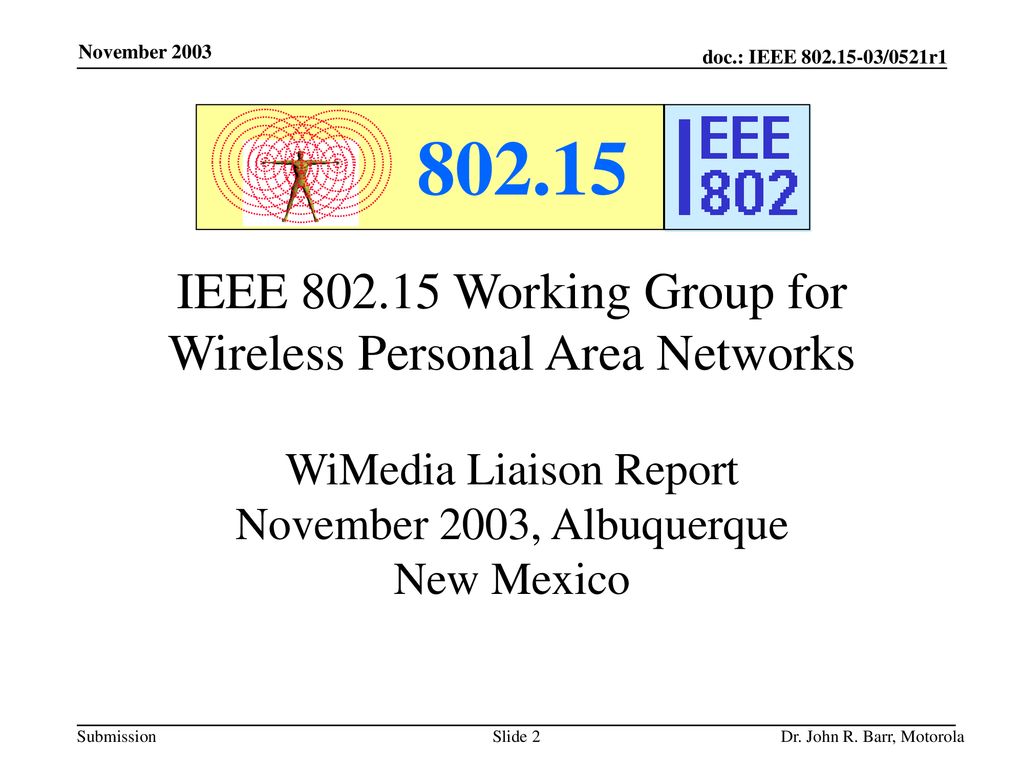IEEE Working Group for Wireless Personal Area Networks