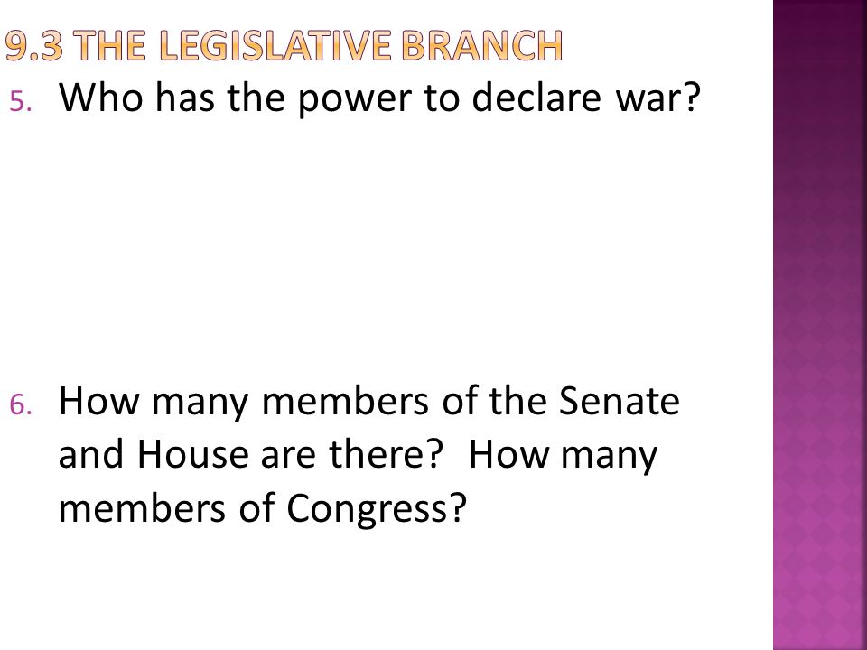9.3 The Legislative Branch