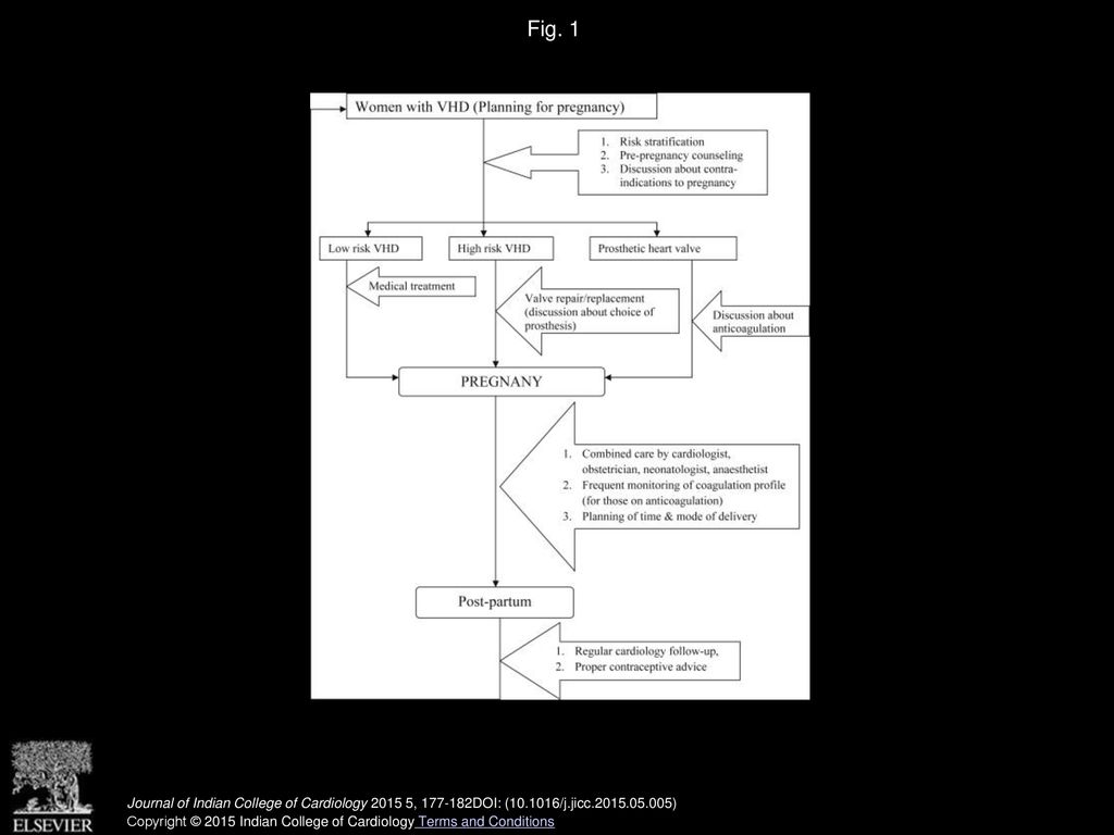 Fig. 1 Flow-chart for management of women with valvular heart disease (VHD).