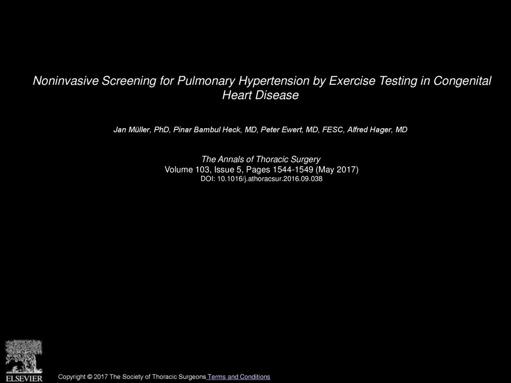 Noninvasive Screening for Pulmonary Hypertension by Exercise Testing in Congenital Heart Disease