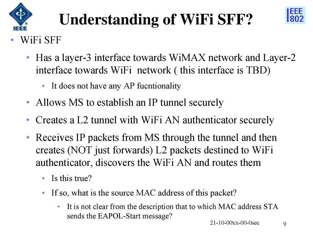 Understanding of WiFi SFF