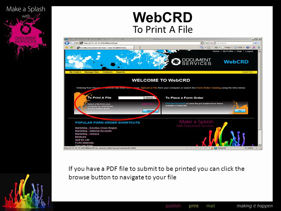 WebCRD To Print A File.