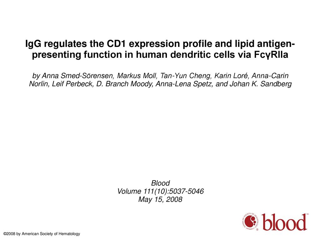 IgG regulates the CD1 expression profile and lipid antigen-presenting function in human dendritic cells via FcγRIIa